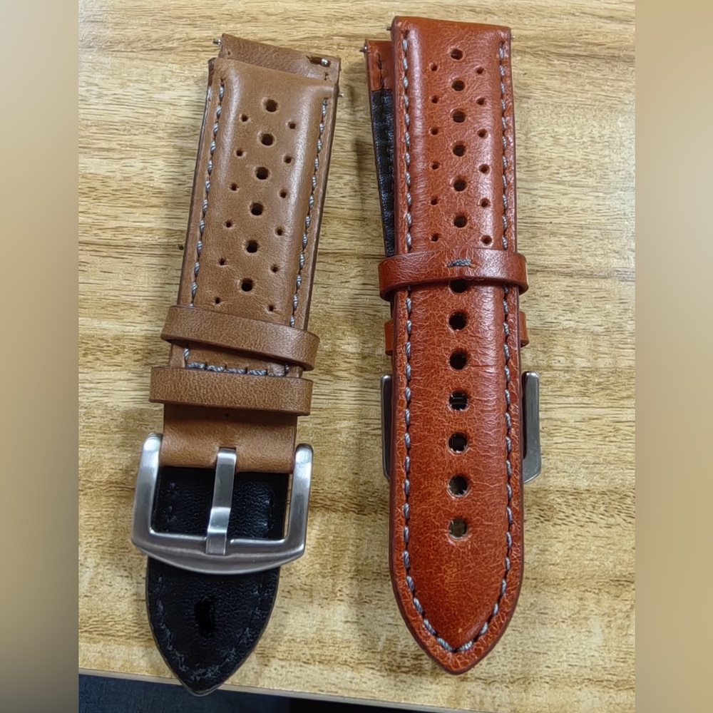✅Quick Release Premium Handmade Genuine Leather Watch Strap Rally Racing 20mm